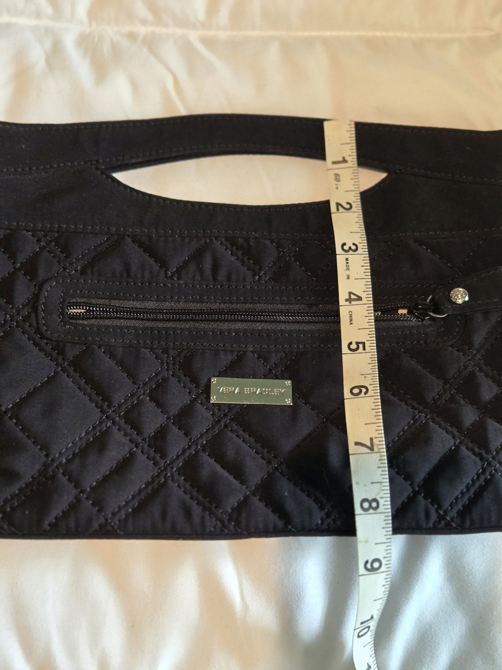 Vera Bradley Black Quilted Tote with Cutout Handles